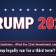 Fostoria Free Press illustration: TRUMP 2028 in large letters with stars on a navy and red background, for an explainer on presidential term limits